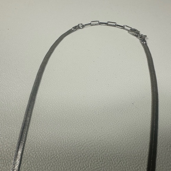 Nordstrom Herringbone Chain Rhodium Necklace - Picture 7 of 10